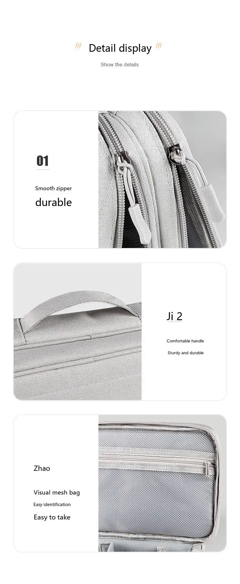 Aufbewahrungstasche für digitales Zubehör, große Kapazität, wasserdichte Organizer-Tasche für Kabel und Kopfhörer – Detail 11