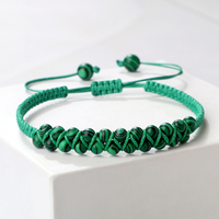 Double Rows 4mm Natural Malachite Beads Bracelets Handmade Adjustable Braided Bangles For Women Men Fashion Friendship Gifts