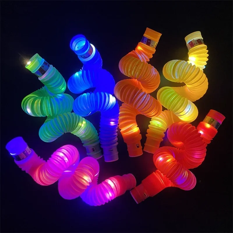 Colorful Pop Tubes Telescopic Fidget Toys Sensory Toy for Stress Anxiety Relief for Children Adults Learning Toys Gifts