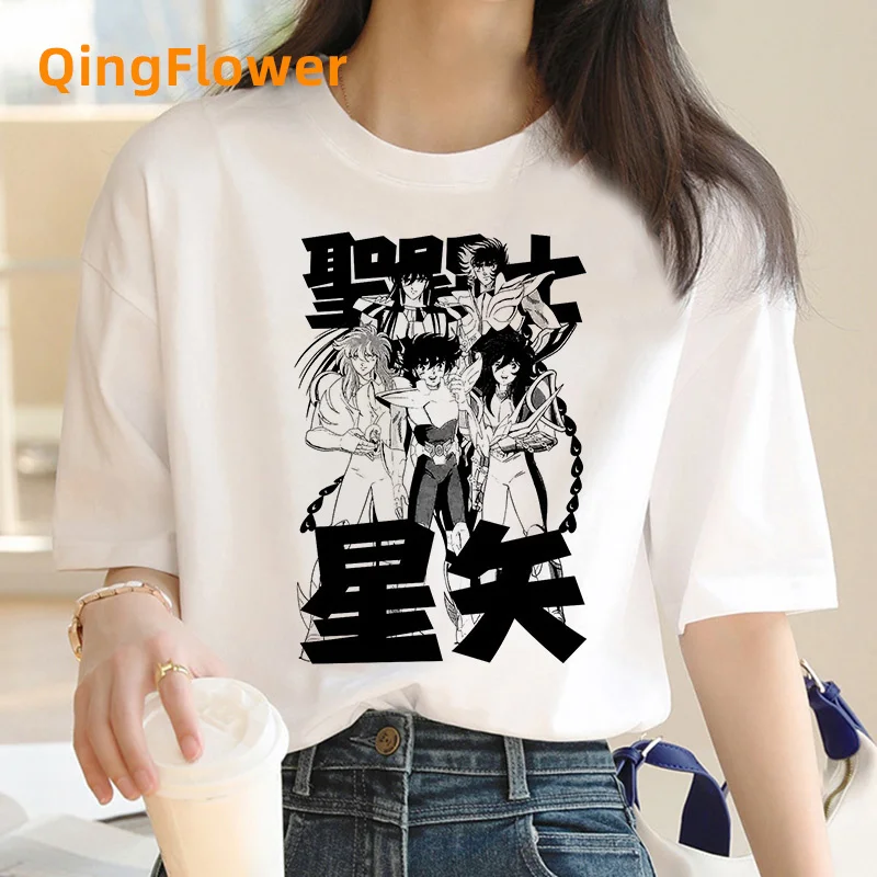 Saint Seiya top tees clothes women casual vintage y2k tshirt top tees manga couple clothes