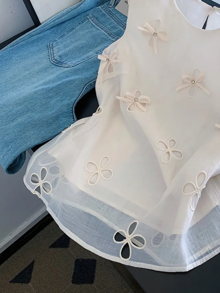 Coreano dolce nodo cinturino allentato lavoro irt donna estate riduzione dell'età unico bellissimo top casual sle vestibilità ampia