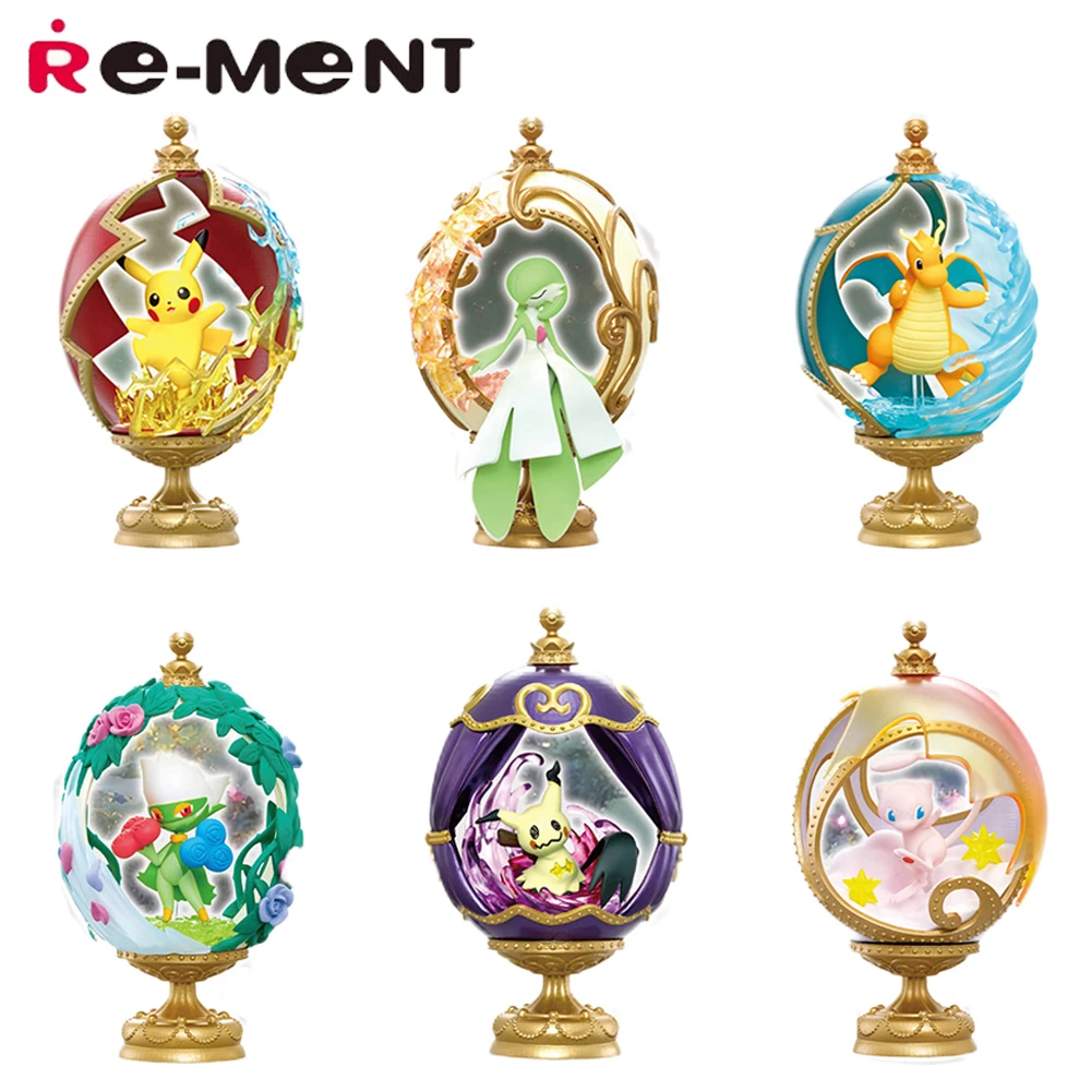 

Pre Sale Re-Ment Pokemon Ovaltique Collection All 6 Pack Set Collectible Model Toys Anime Figures Candy Toys Pikachu Gardevoir