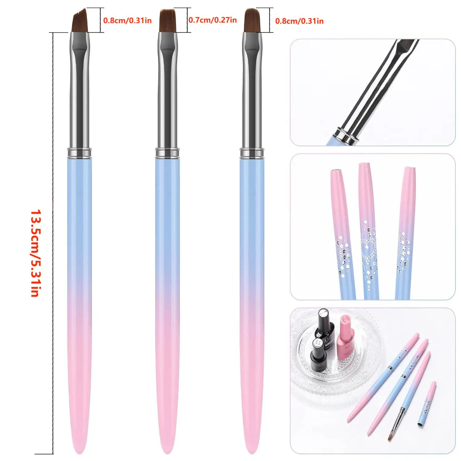 네일 청소 브러쉬 둥근 각진 머리 아세톤 방지 네일 아트 폴란드어 큐티클 리무버 매니큐어 청소를위한 깨끗한 브러쉬