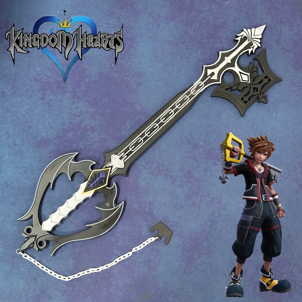

88 см Катана Kingdom Hearts: Меч Соры, оригинальный аниме-реквизит для косплея, нож ниндзя из ПУ в натуральную величину, незаточенный, игрушка, подарок