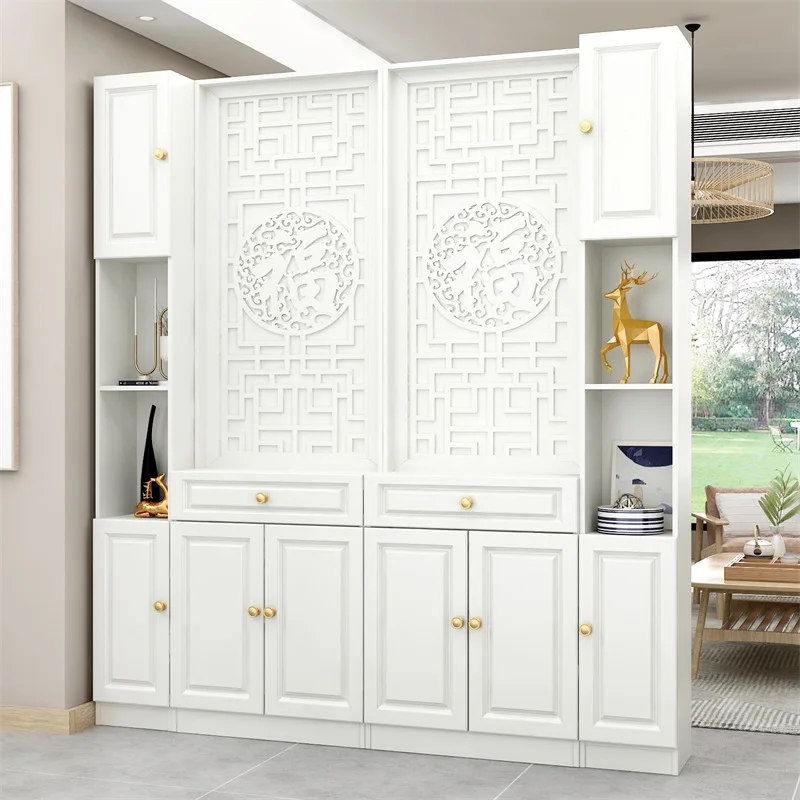 

High-grade solid wood living room entrance cabinet New Chinese screen living room blocking entrance door entrance rack