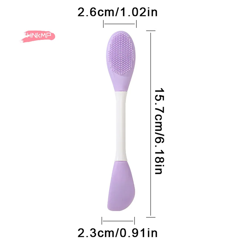 Brosse pour masque Facial à Double tête en Silicone, 1 pièce, exfoliante, élimination des points noirs, nettoyant, Film de boue, spatule, outil de soins de la peau du visage