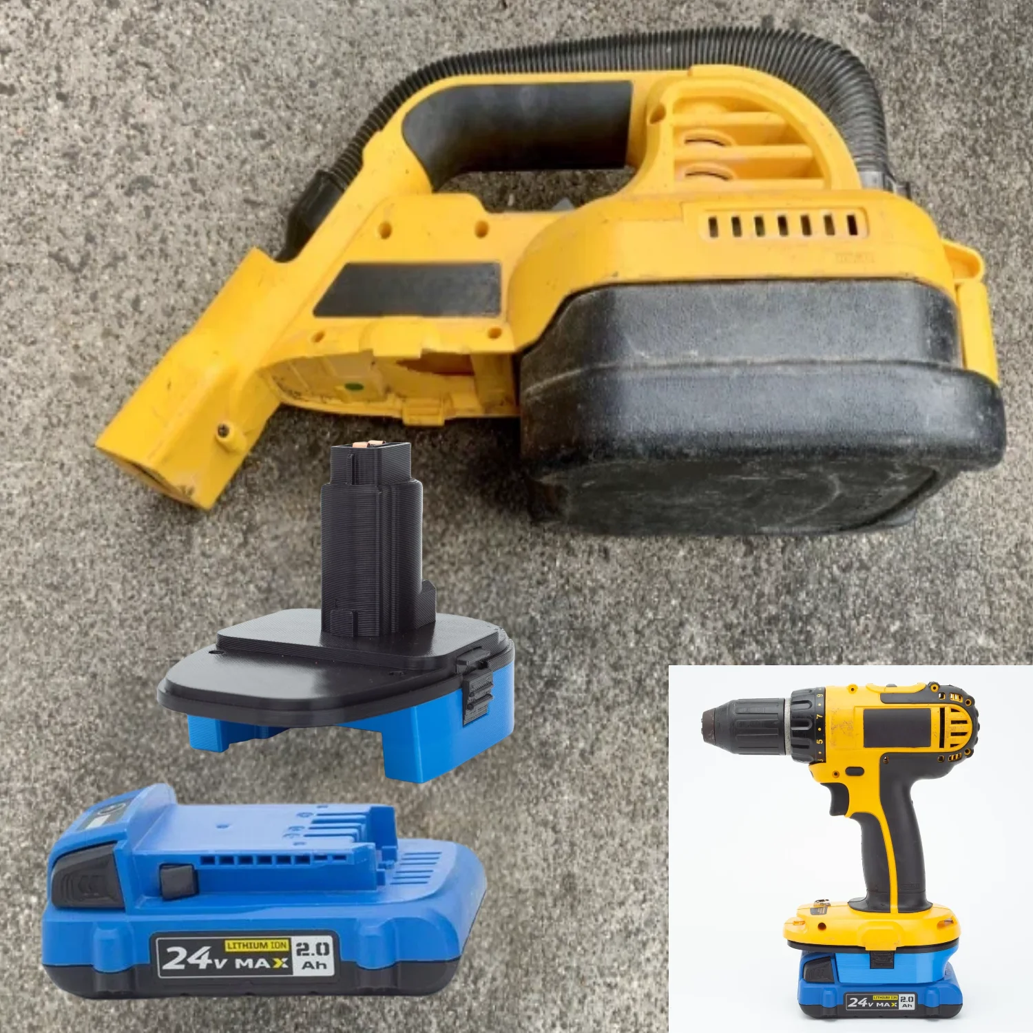 

Адаптер для аккумуляторов Kobalt 24V MAX (литий-ионные) для инструментов Dewalt 18V XRP (Ni-Cd, Ni-Mh) (только адаптер)
