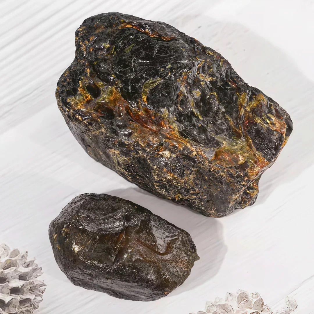 Ámbar Natural de Alta Calidad, con Fluorescencia Roja, Rocas de Cristal Curativas, Adorno Mineral para el Hogar, Venta al por Mayor