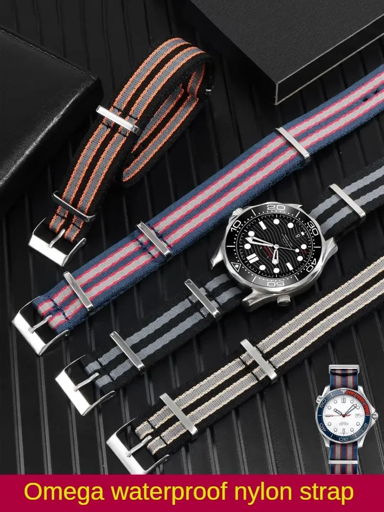

Compatible with Haima 300 Ghost Party 007 Replacement Waterproof Canvas Watch Strap for Men 20mm