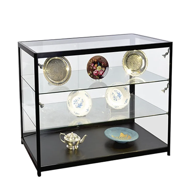 Custom. Morden Design Standing Showcase Glass Display Cabinet with LED Light for jewelry tempered glass display showcase