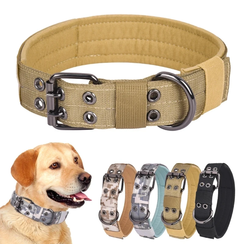 Pet Dog Collar Nylon Durable Heavy Duty Adjustable Muti-Color Camouflage Training Collar for Medium Large Dogs