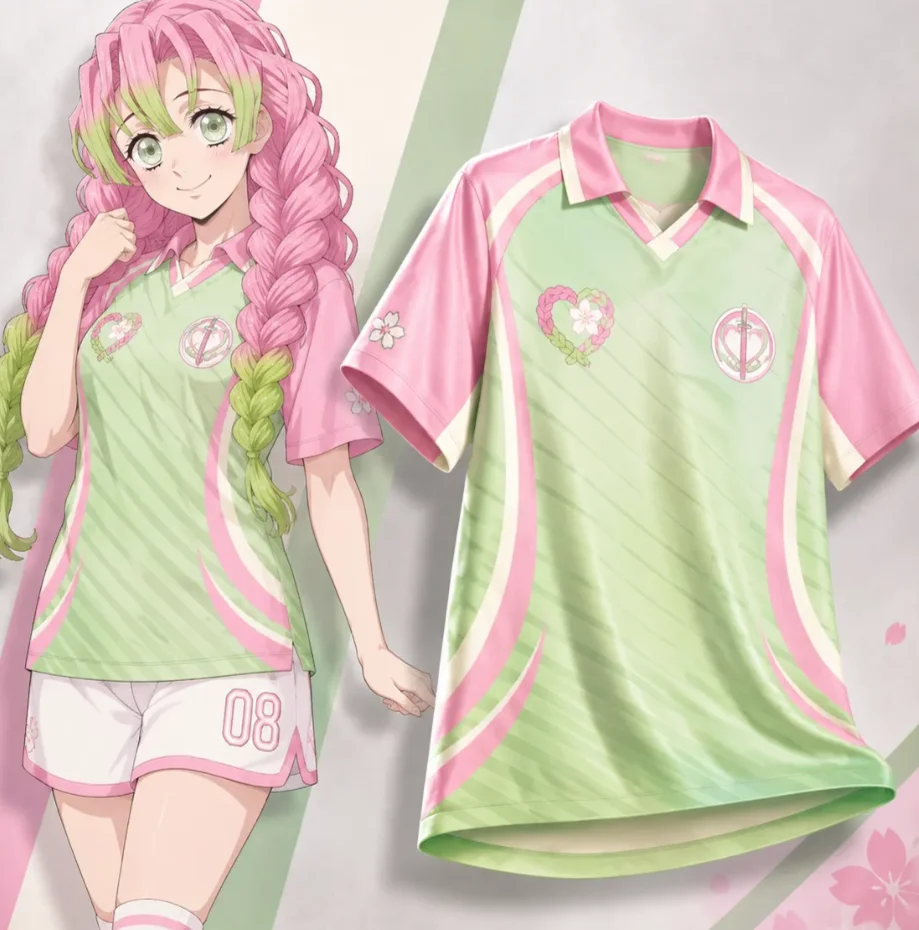 2026 New V-neck Polo Mesh Fabric Ghost Elimination Love Pillar Love Cherry Blossom Badge 3D Printed Casual Sports Jersey T-shirt