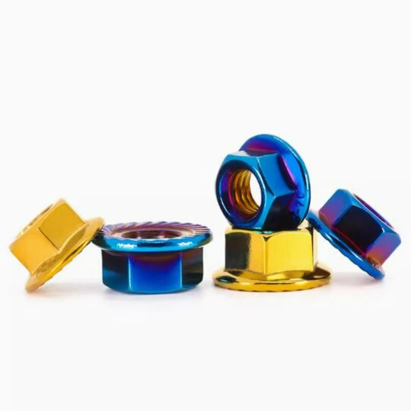 4/8pcs M4 M5 M6 M8 M10 M12 304 Stainless Steel Hexagon Hex Head Serrated Lock Spinlock Flange Nut image 3