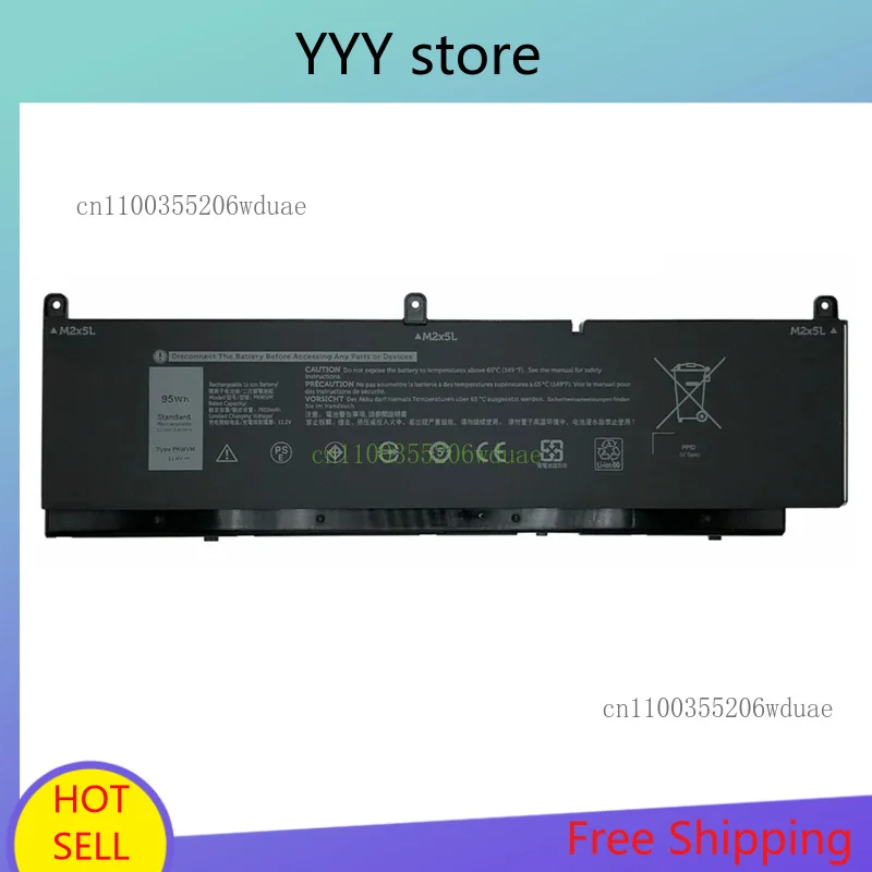 

11.4V 95Wh Laptop Battery PKWVM 9Cell for DELL Precision 7550 7560 7750 7760 Series 68ND3 CR72X G5FJ8 J0VNR CR72X C903V 0447VR