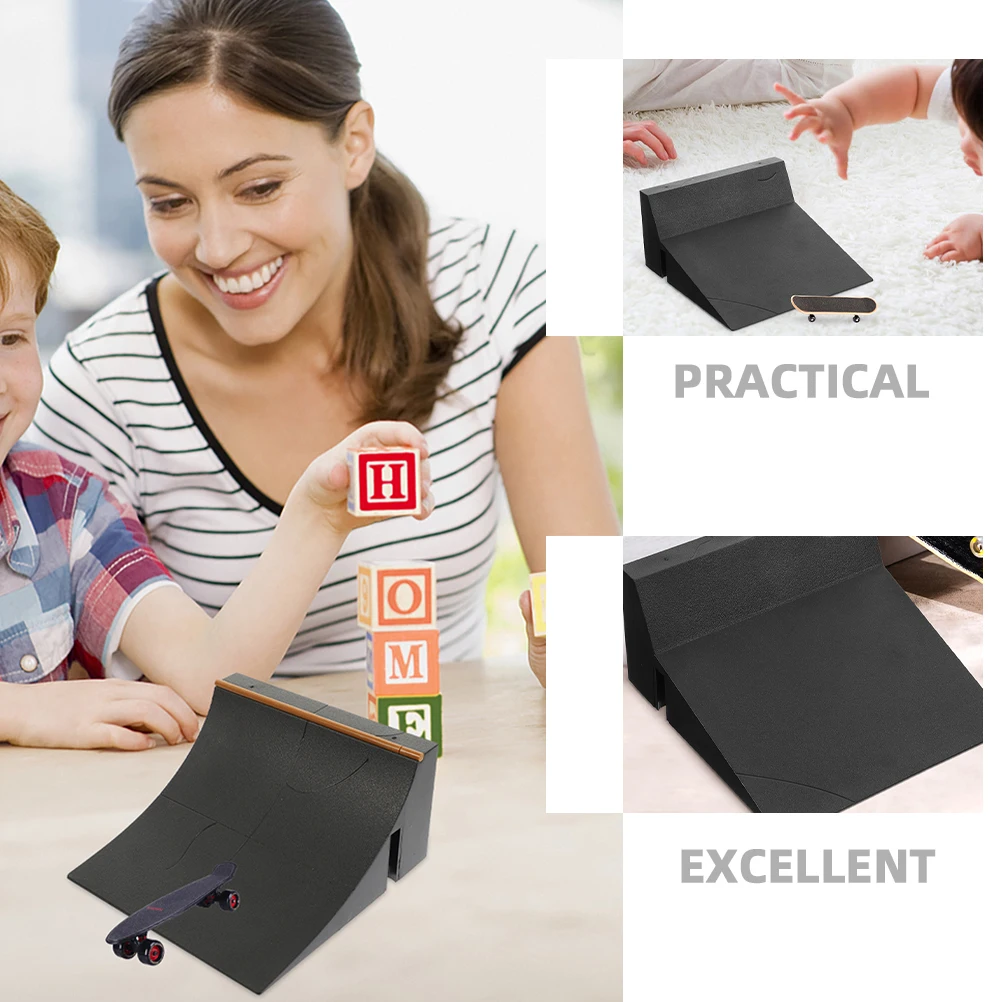 2-teiliges Fingerboard-Rampen-Set, wiederverwendbarer Kunststoff-Skate für Jungen, kreatives Spielen und Fähigkeitenentwicklung, Hindernisparcours