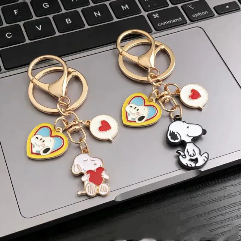 Cartoon Snoopy Keychain Girl Kawaii Backpack Pendant Couple Gift Exquisite Car Key Hanger Student Backpack Pendant