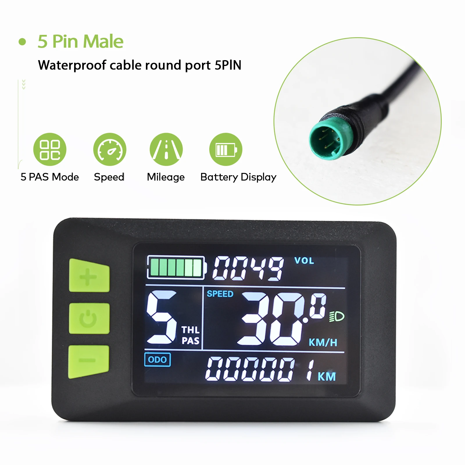 【UART2】 Elektrische fietsdisplay Scooteraccessoires Scooterdisplay Fietscomputer LCD-scherm Fiets Snelheidsmeter