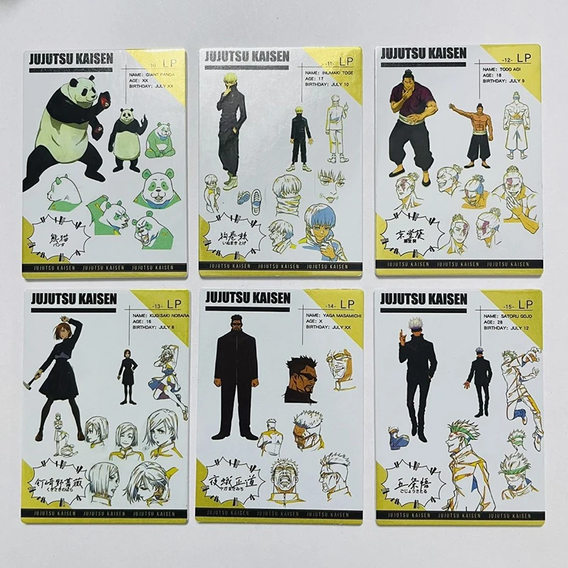 Anime Jujutsu Kaisen LP Cards Kugisaki Nobara Gojo Satoru Fushiguro Megumi Collection Cards Birthday Gifts Children's Toys