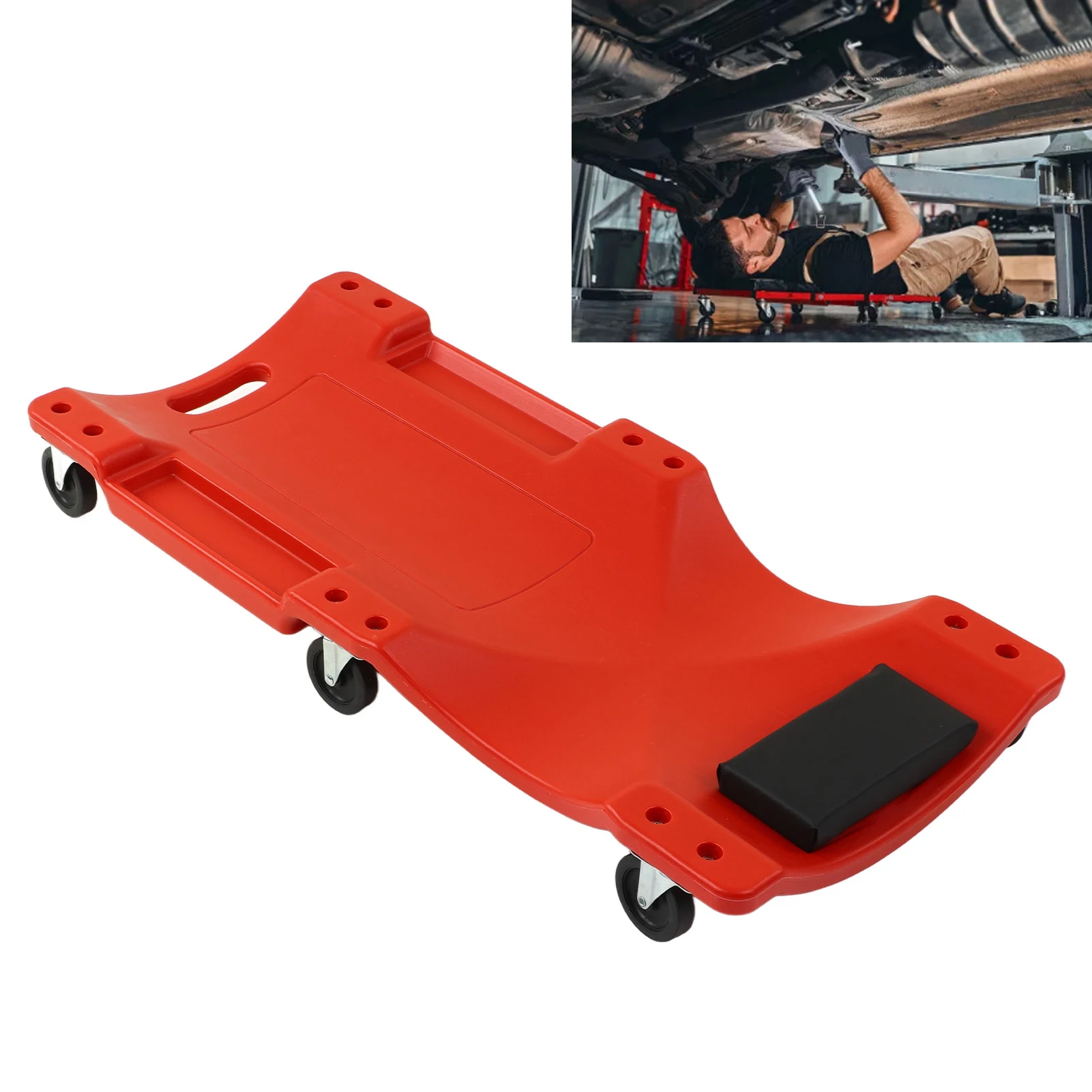 Auto Repair Lying Board 36in Auto Repair Lying Board Car Repairing Deck Bottom Chassis Repair Tools With Padded Headrest