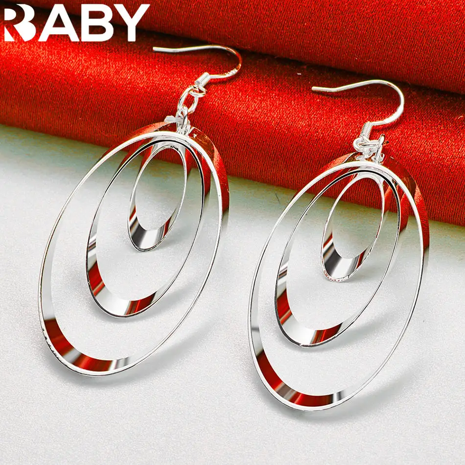 URBABY 925 فضة هندسية إسقاط أقراط للنساء مجوهرات الأزياء سحر نعمة نوبل اكسسوارات الزفاف