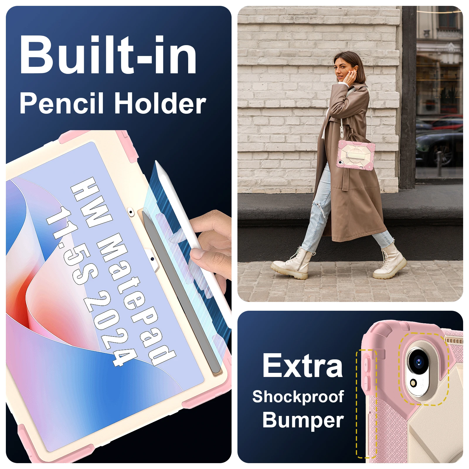 Heavy Duty Protective Case for Huawei Matepad 11.5 S 2024 11.5S Tablet Cover 11.5