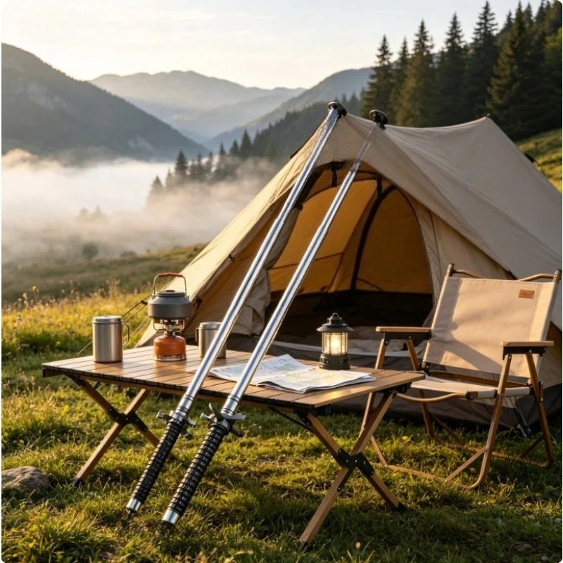 1 bâton de trekking télescopique réglable en 3 sections de 26 pouces, bâton de randonnée léger et renforcé, bâton télescopique automatique portable pour la randonnée en montagne, le camping, la randonnée en sac à dos, les voyages en plein air