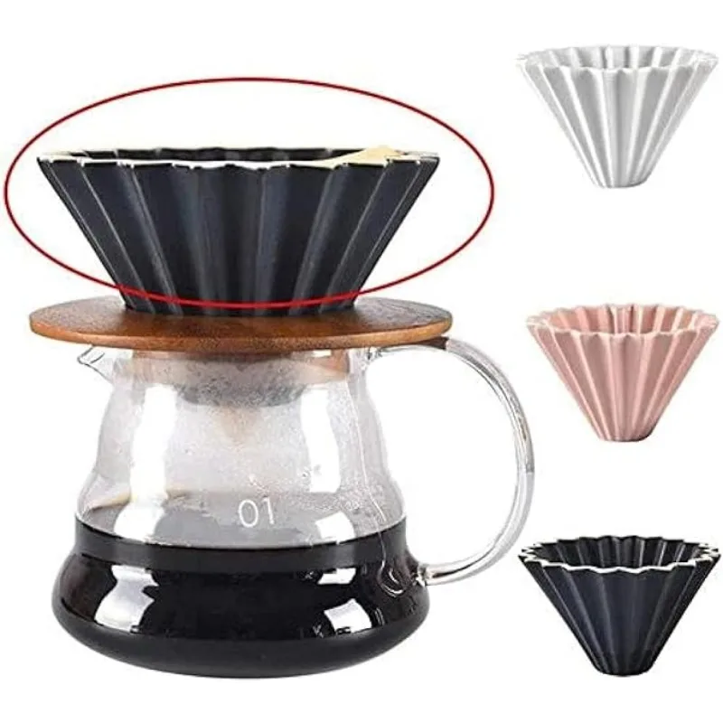 Coffee Filter, Ceramic Origami Style, Multi Color Minimalist Design, Suitable For Daily Home And Coffee Shops