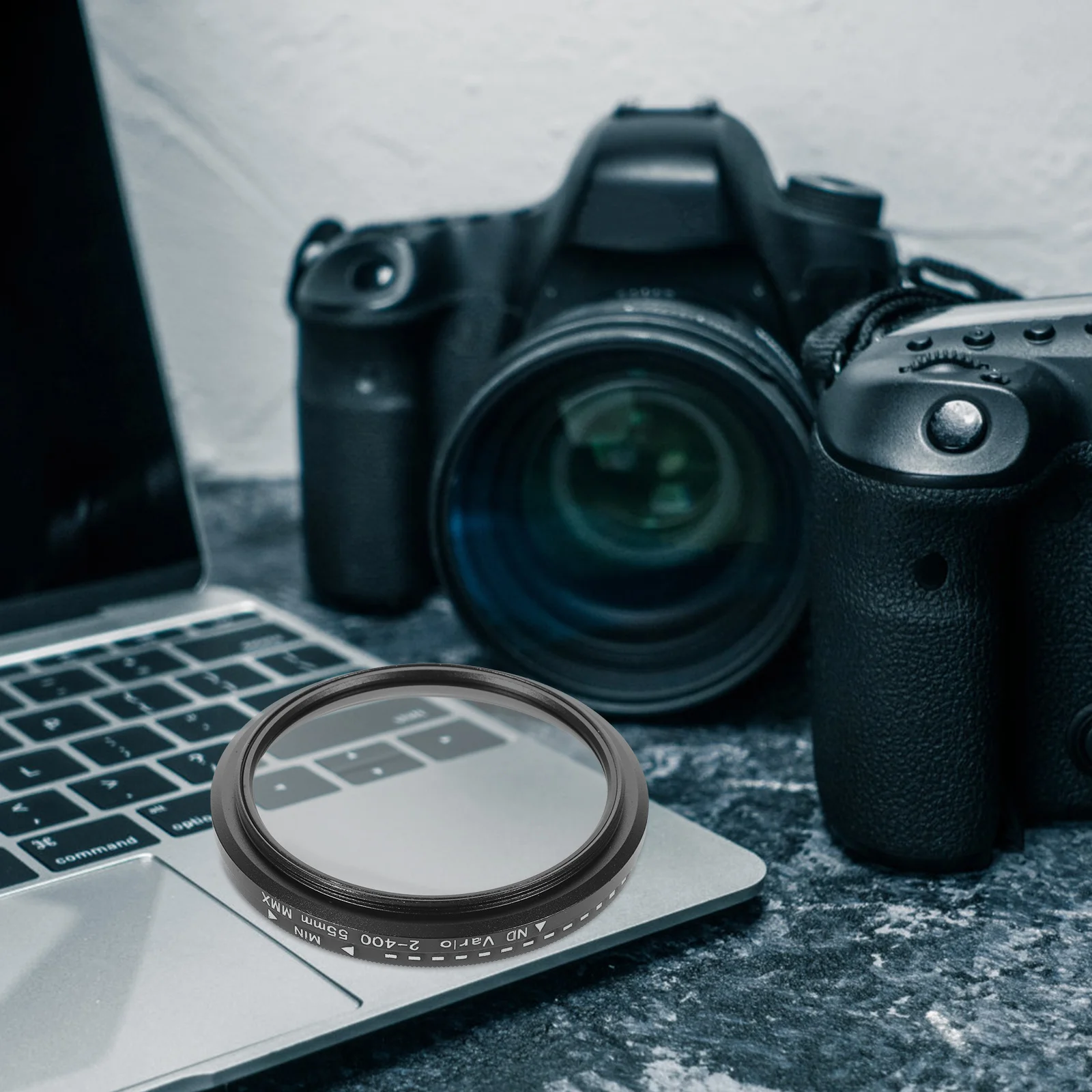 Lente de 55 mm Filtro de densidad neutra ajustable Fotografía de cámara -Nd400 Vidrio de aleación de aluminio duradero ultrafino