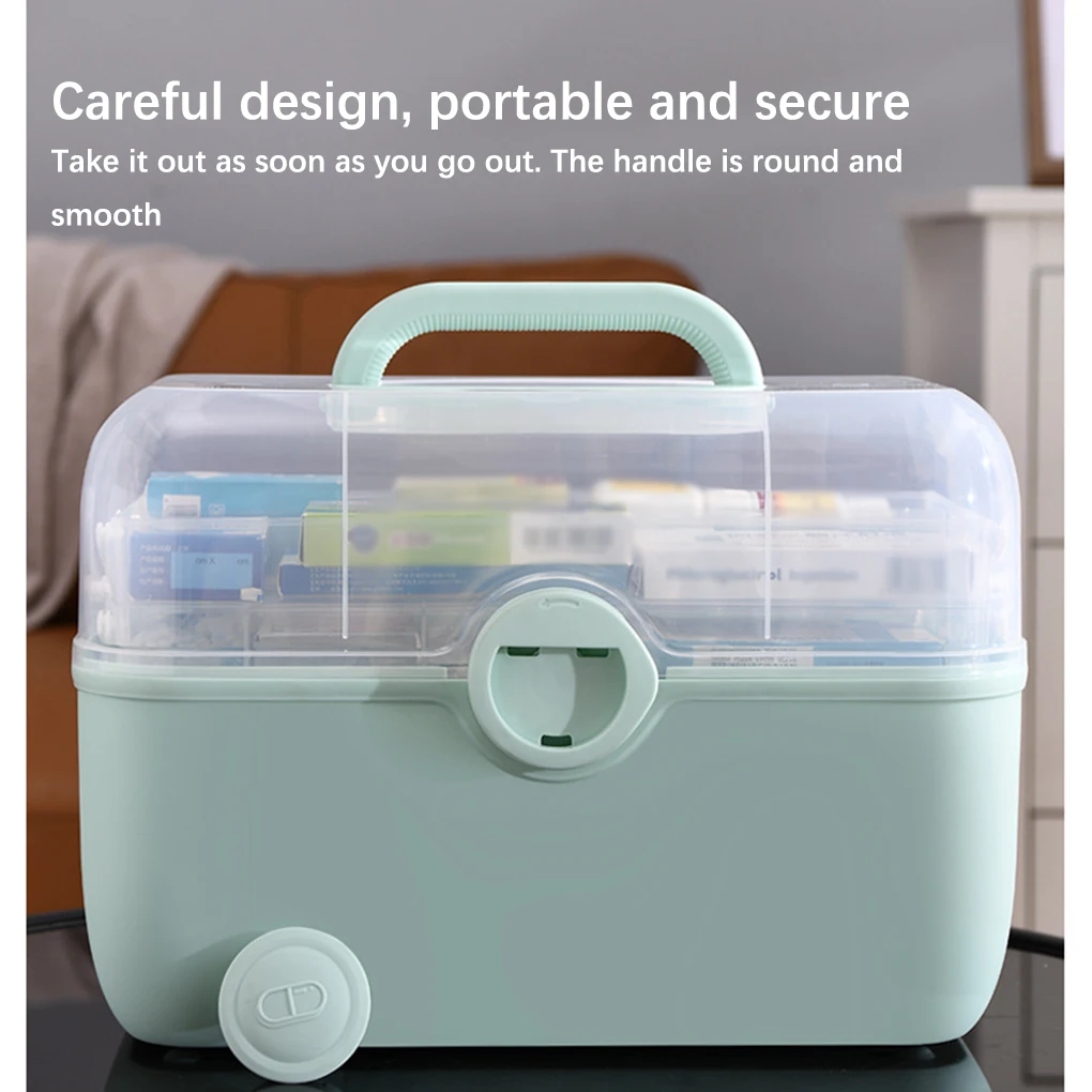 

Medicine Box Organizer First Storage Aid Handle Container Accessory