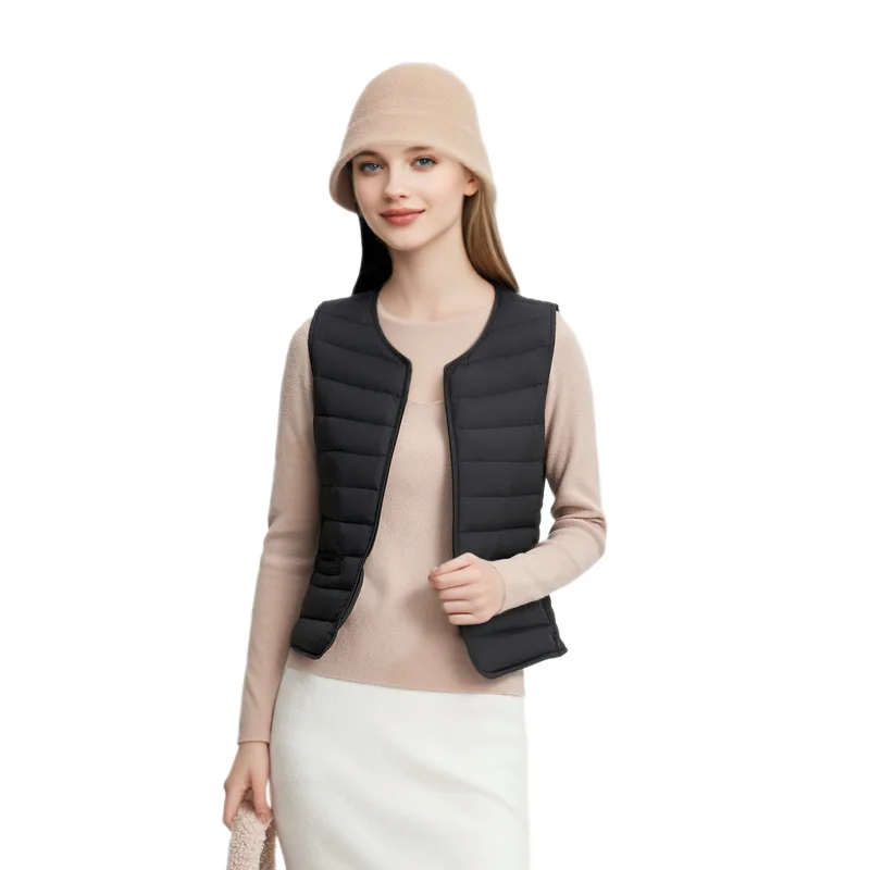 90% blanc duvet d'oie gilet femmes léger sans manches veste hiver chaud extérieur intérieur gilet porter chaqueta de mujer VT-333