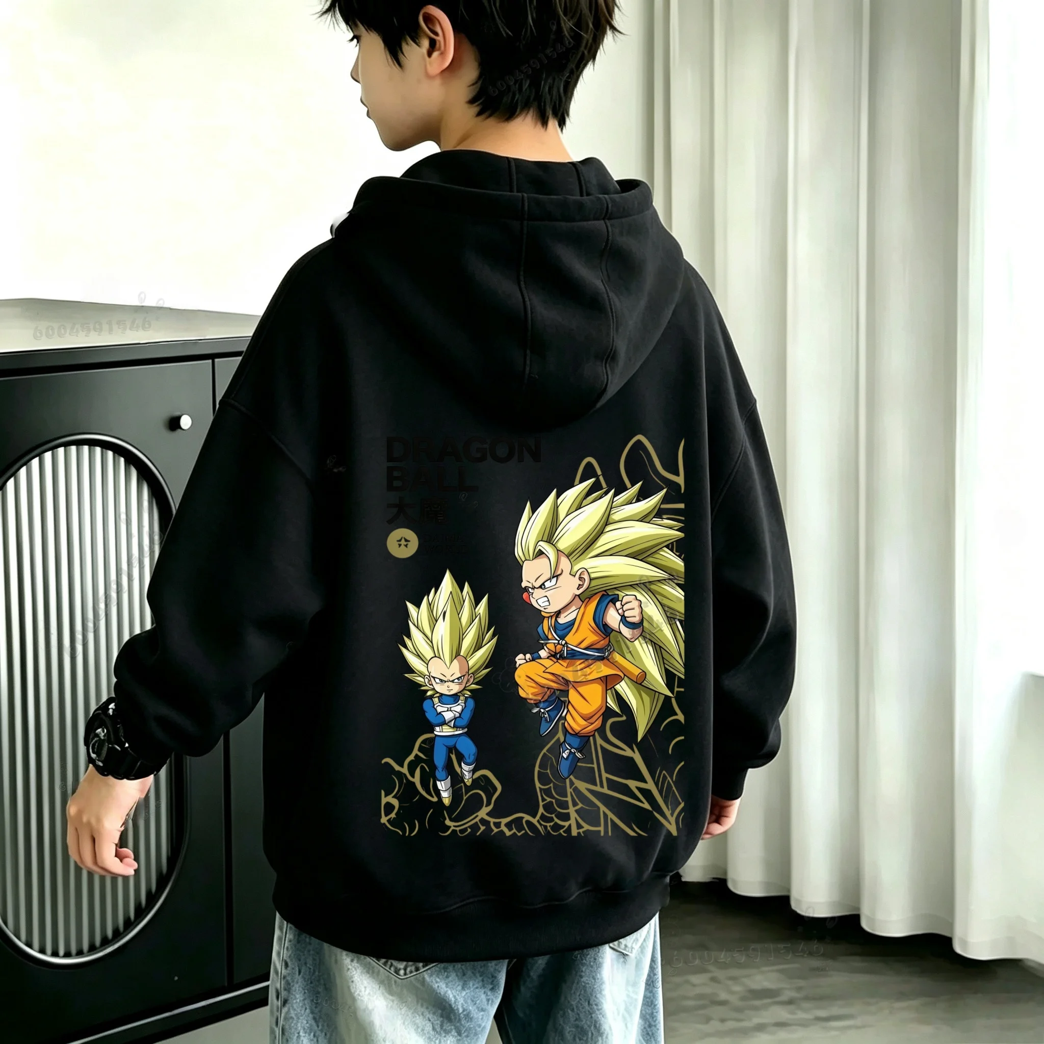 "Dragon Ball Super" Goku Kinder-Kapuzenpullover - Super Instinct - Goya - Beast Vegeta - Bedruckter Baby-Hoodie – Detail 5