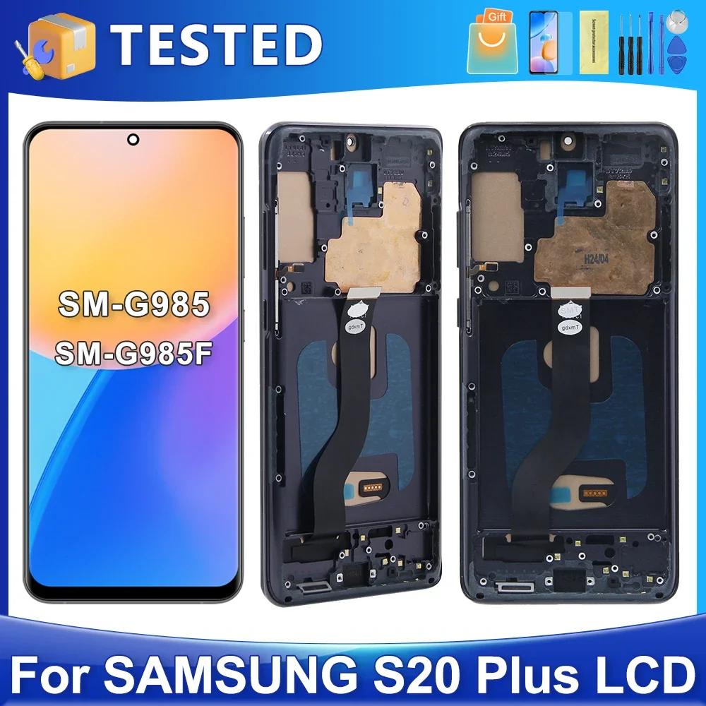 ЖК-дисплей S20 Plus для Samsung S20 + G985 G985F G985F/DS, дисплей с сенсорным экраном и дигитайзером в сборе, замена