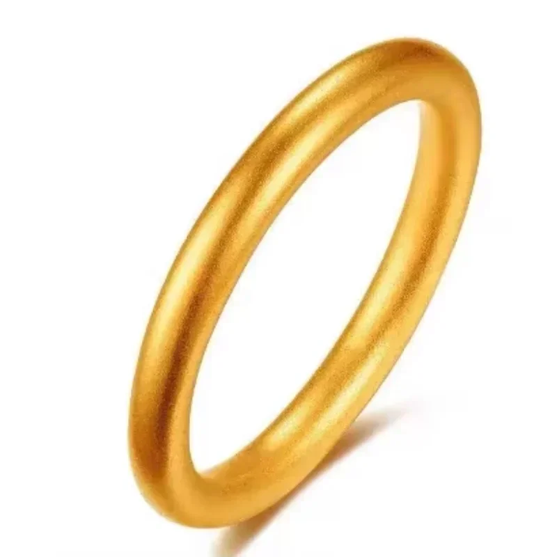 Eldorado Gold  rings Glod 24k pure   3d hard  finger   circle ring simple  999 real  engagement  for couples