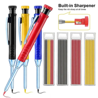 2.8mm Built-in Sharpener Solid Carpenter Pencil Long Head Mechanical Pencil Multifunctional Woodworking Deep Hole Marking Tool