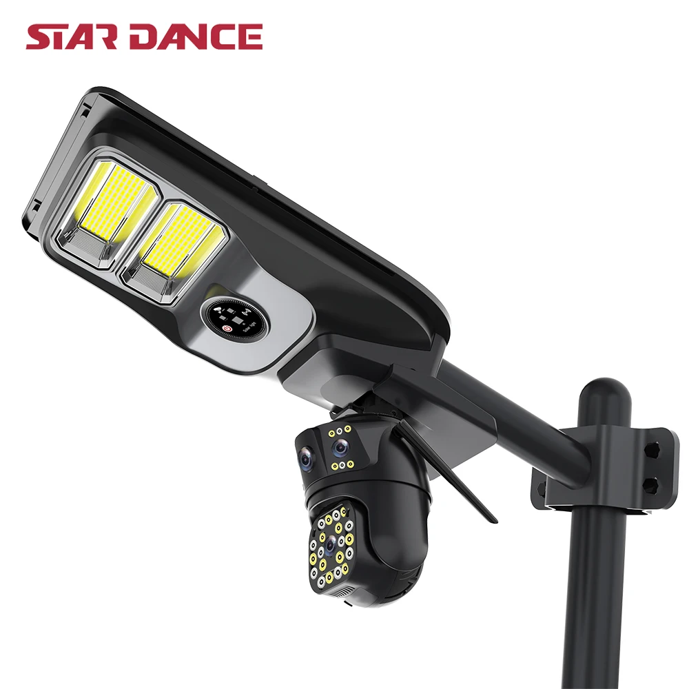 Dual Lenses 200w Solar Street Lamp with Cctv 6 Million Pixels Solar Light with Camera