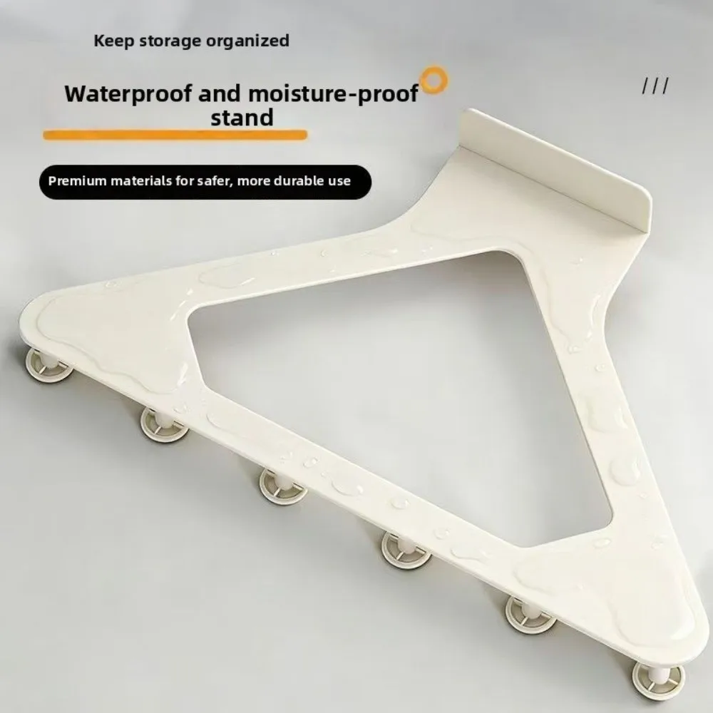 Heavy-Duty Plastic Over-the-Door Hook No Drill Design Triangular Shape Hanger Rack Cream Color Multi-Hook Structure