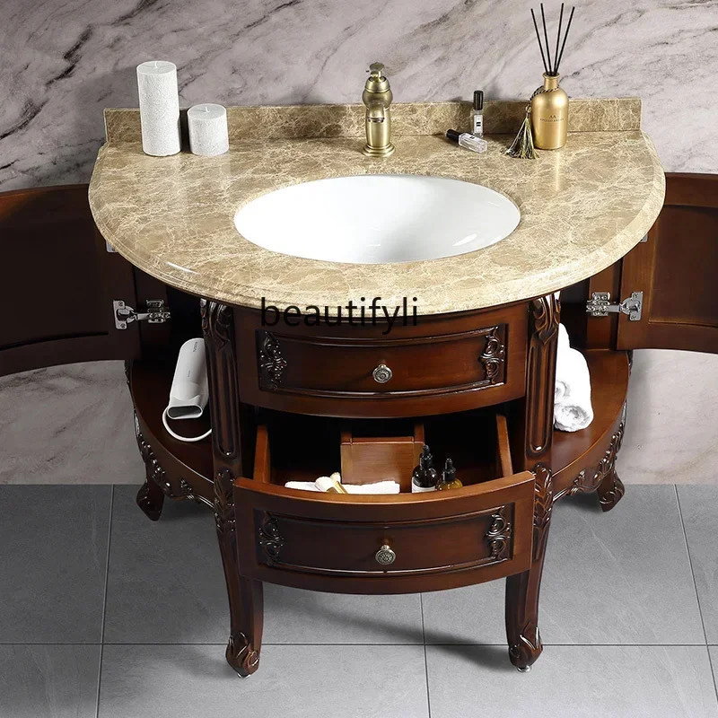 

Arc imported oak European bathroom cabinet bathroom washbasin cabinet combination9344