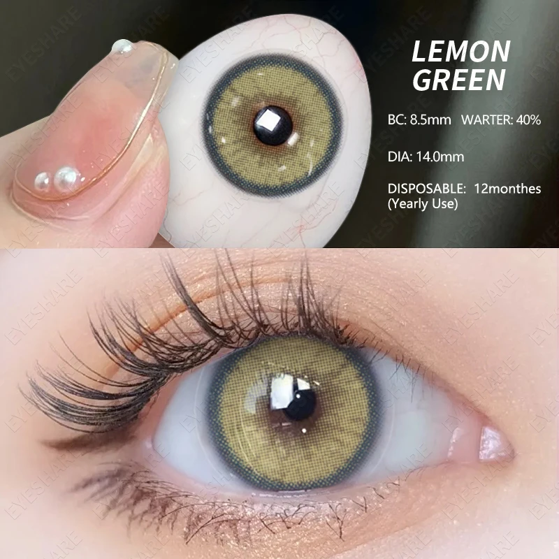 EYESHARE 1 Pair Colored Contact Lenses Natural Green Eye Lenses Yearly Brown Eyes Contacts Lens Beautiful Pupil Fast Delivery