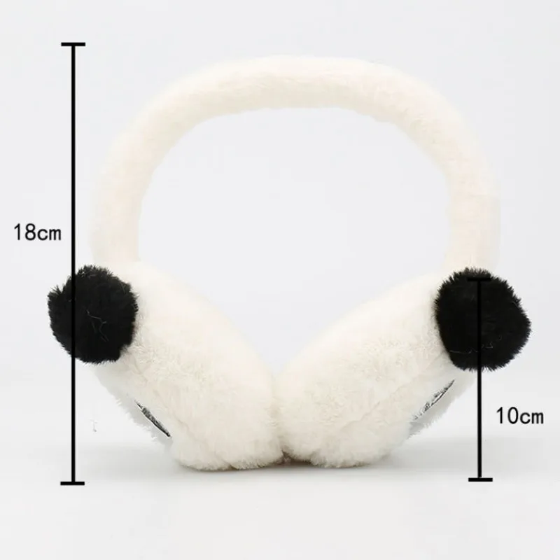 Winter Warm Earmuffs Cute Panda Ear Covers Soft Cashmere Fake Fur Earlaps Warmers Ears-Muffs for Kids Girls Boys Birthday Gifts