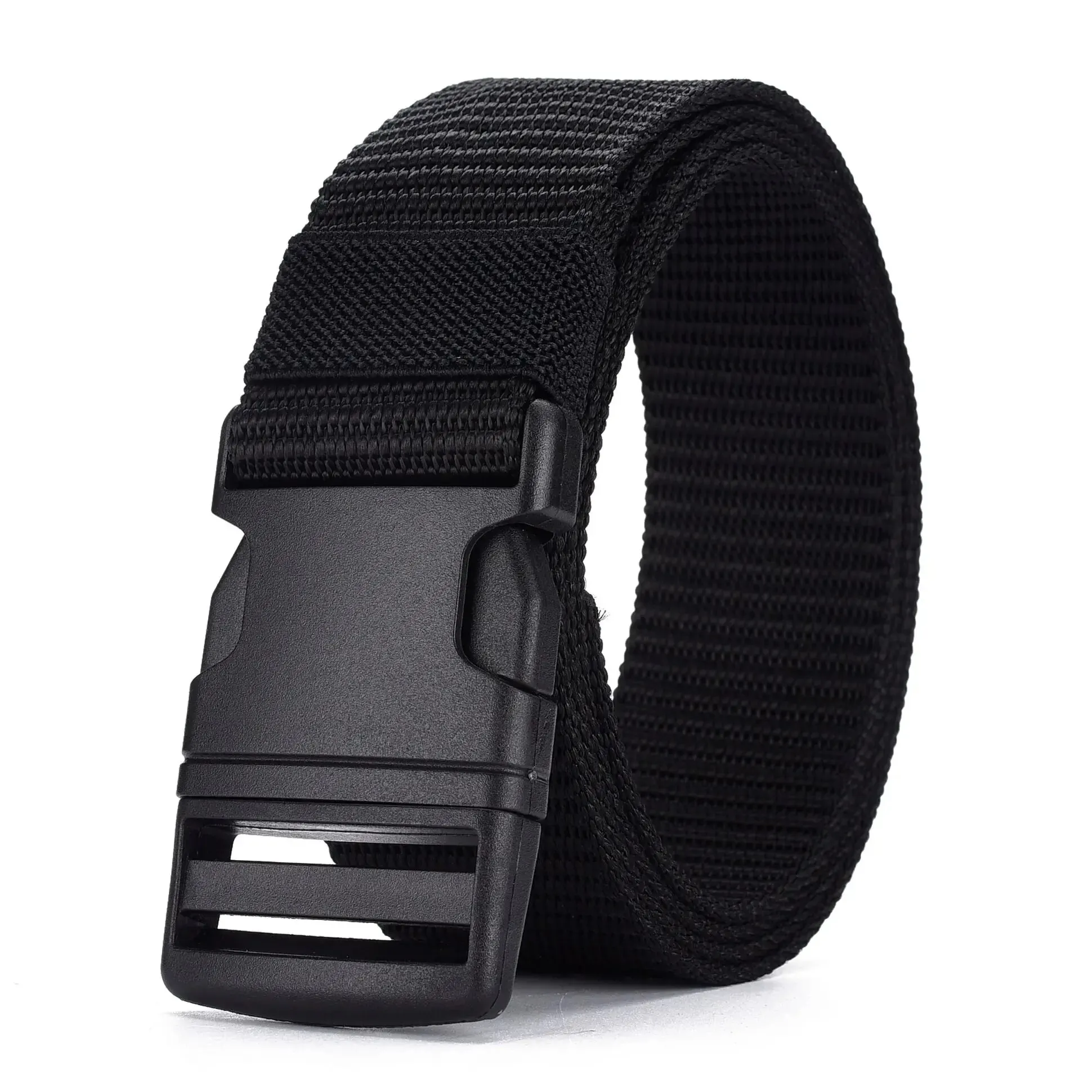 Men's Imitation Nylon Canvas Men's Without Metal Plastic Buckle Military Tactical Outdoor Sports Women Work Belt