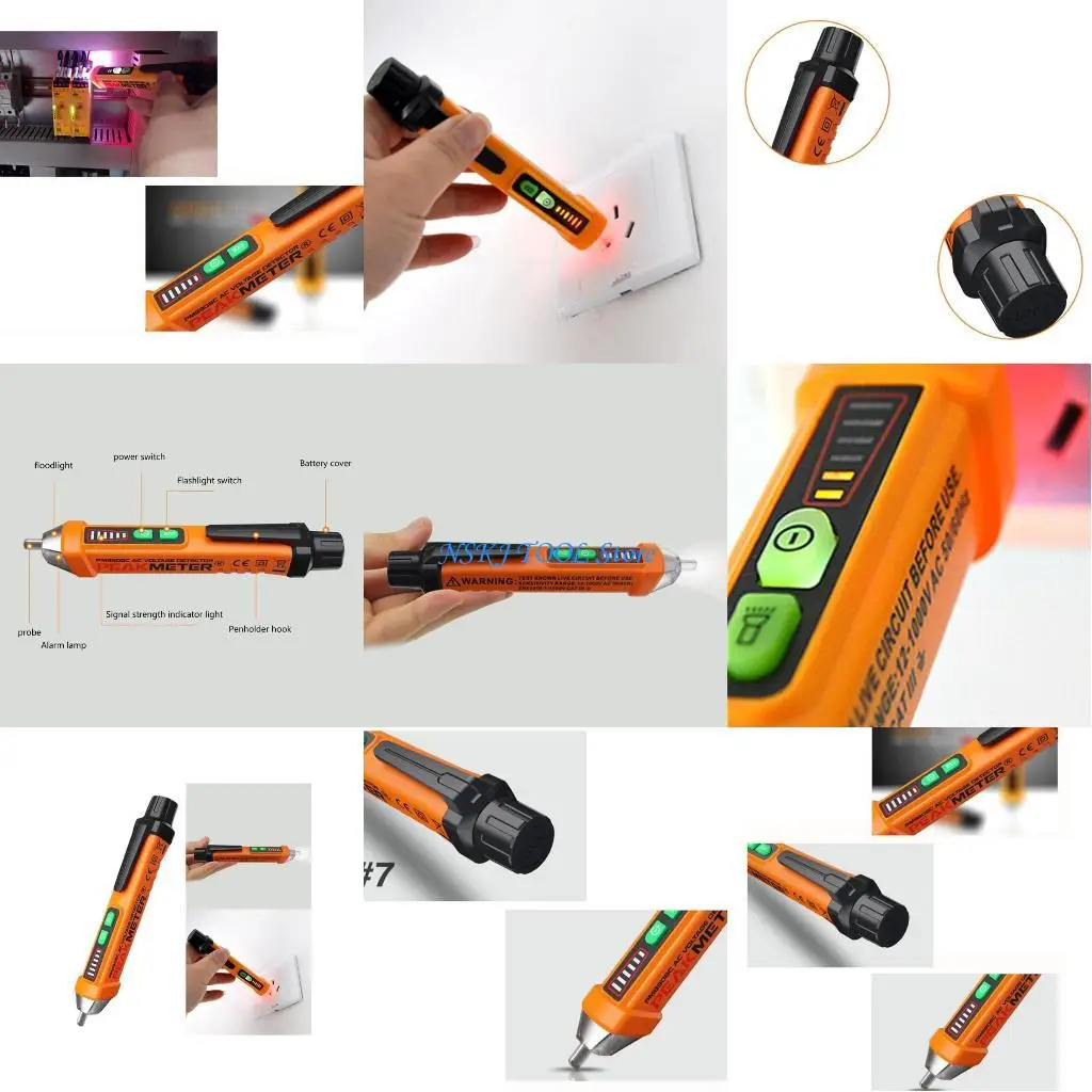 

L8RC Tester 12-1000V Live-Wire Detector Electrical Pen with Buzzer Flashlight