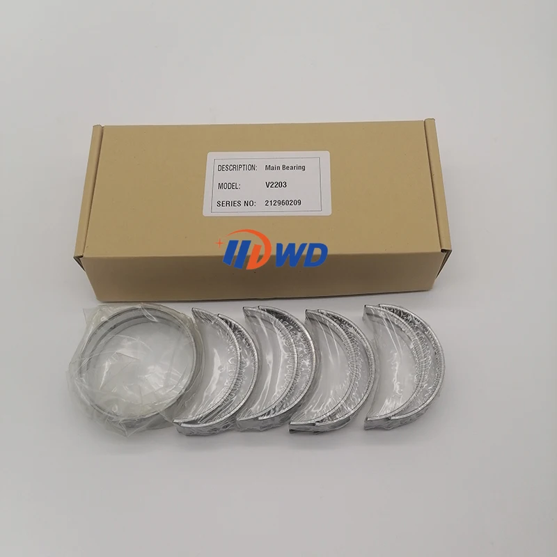 

Полный комплект аксессуаров для двигателя: главные подшипники, шатунные подшипники, упорные шайбы, поршни, поршневые кольца для Kubota V2203