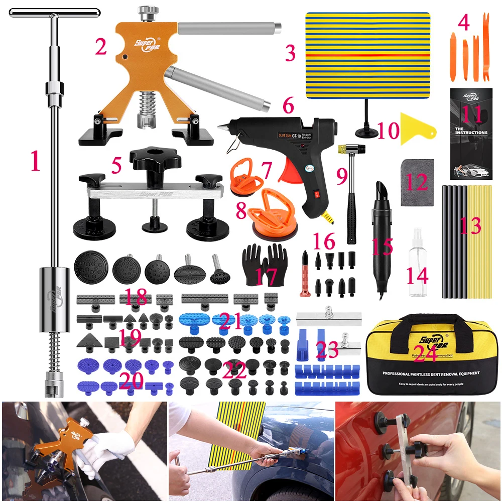 Auto Paintless Body Dent Removal Kits Car Dent Repair Tools Automotive Dent Remover Suction Cup Dent Puller Tool Kit for Car