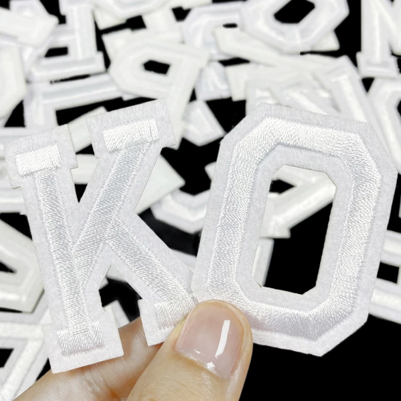 Aufnäher zum Aufbügeln, Buchstaben, weiß, für Kleidung, Parche Bordado, Kinder, zum Nähen, bestickt, Nas Vendki, thermoadhäsiver Designer-Mochila, DIY-Baby – Detail 17
