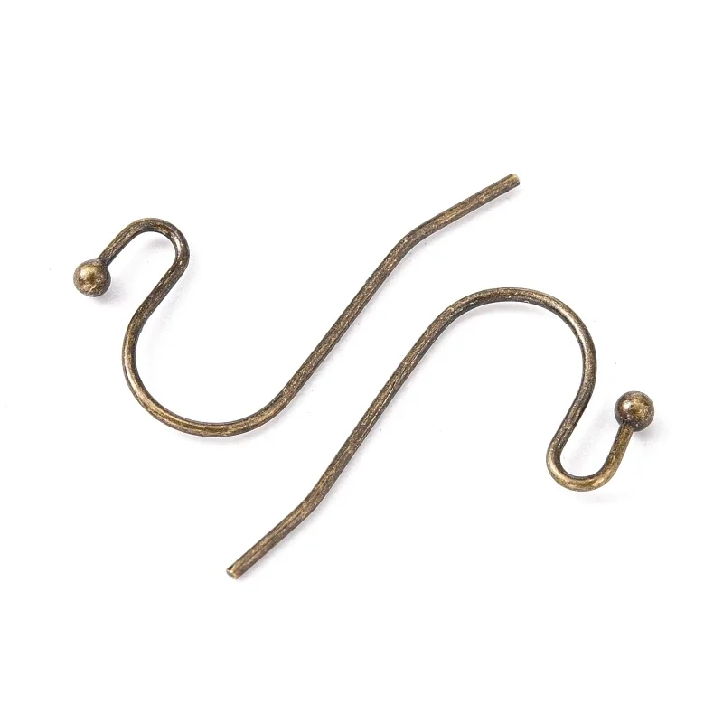 100pcs Antique Bronze Brass Hook Ear Wire Lead Free & Cadmium Free & Nickel Free about 11mm wide 22mm long 0.75mm thick