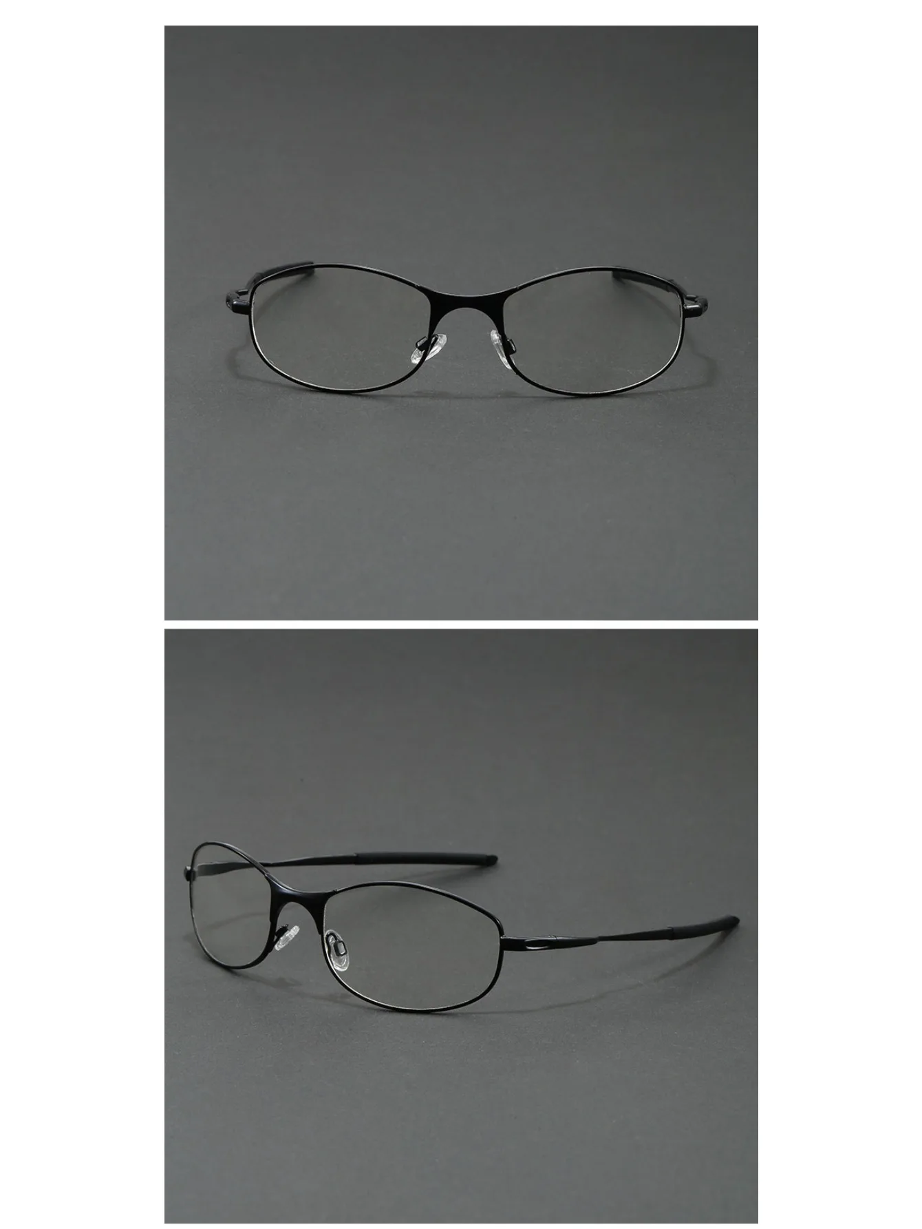 Optische Brille mit Metallrahmen für Herren, ultraleicht, silberfarben, rot, Brillengestell für verschreibungspflichtige Gläser – Detail 4