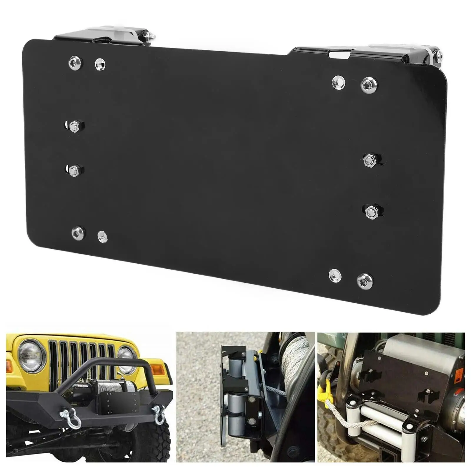 Universal Winch License Plate Holder - Easy Install Bracket for trucks , for cars & for motorcycles