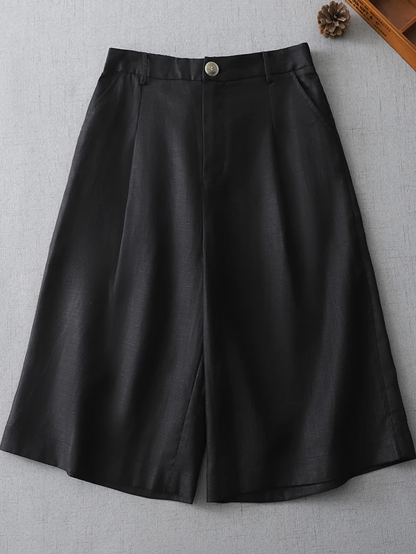 Ele سراويل تقليدية نسائية فضفاضة واسعة الساق مزيج الكتان سراويل صيفية ستة سبعة أطوال كورية Sle للتنقل Sle #2