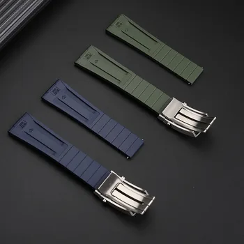 High quality rubber watch strap for Breitling NAVITIMER AVENGER 22mm soft black green blue silica gel watchband