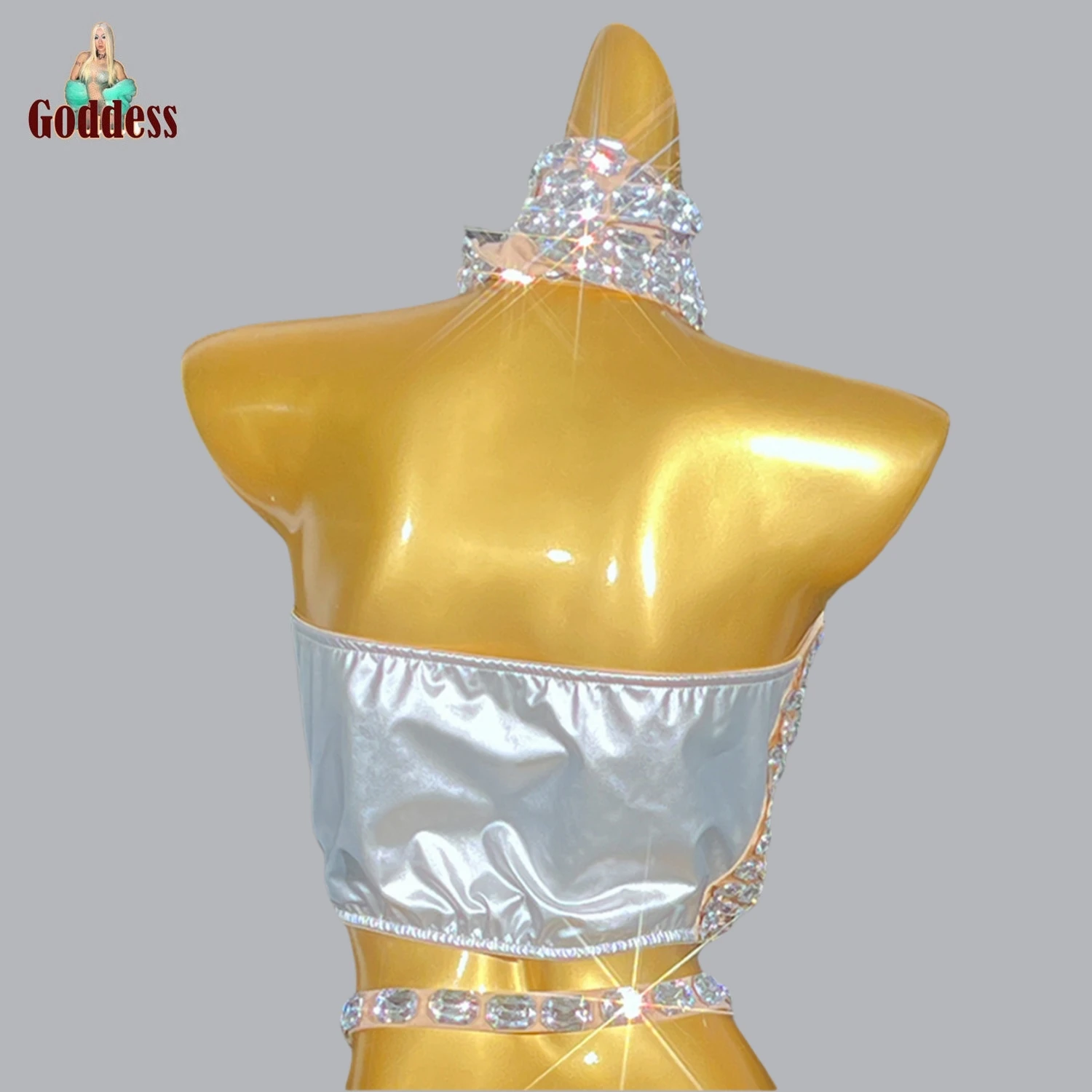 Sparkling Rhinestone Top Hot Dance Attire Bar Nightclub Dance Floor Attire Birthday Party Sexy Top Birthday Party Stage Outfit